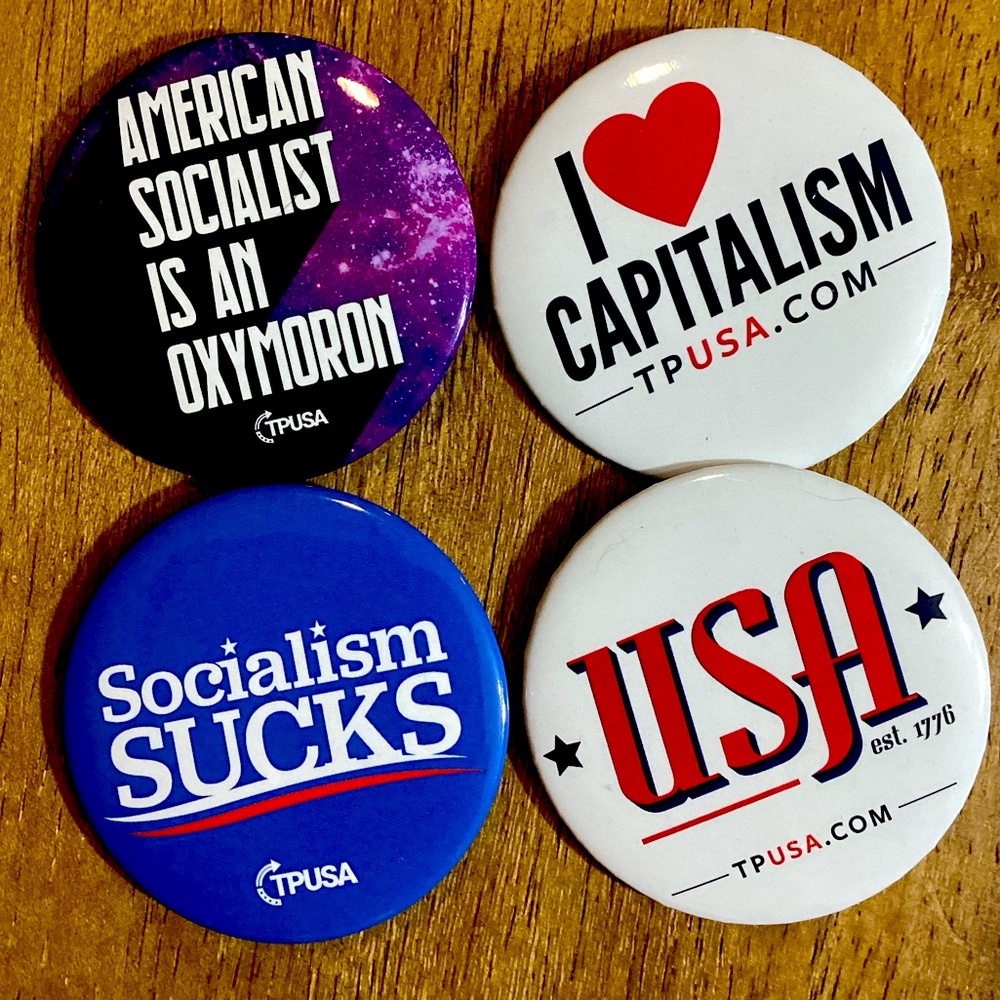 TPUSA Charlie Kirk 4 Buttons Lot 2 1/2 “ Only 8 Dollars Per Button! USA MAGA